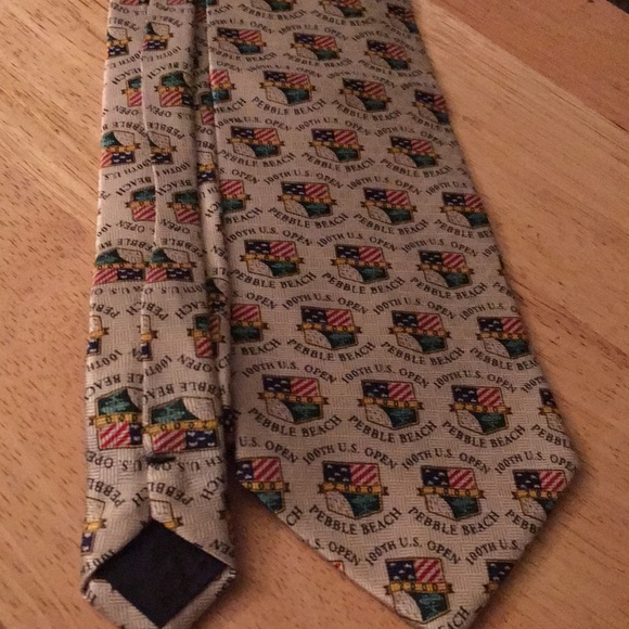 Pebble Beach 100th US Open Golf Print Mens Silk Necktie - Picture 4 of 8